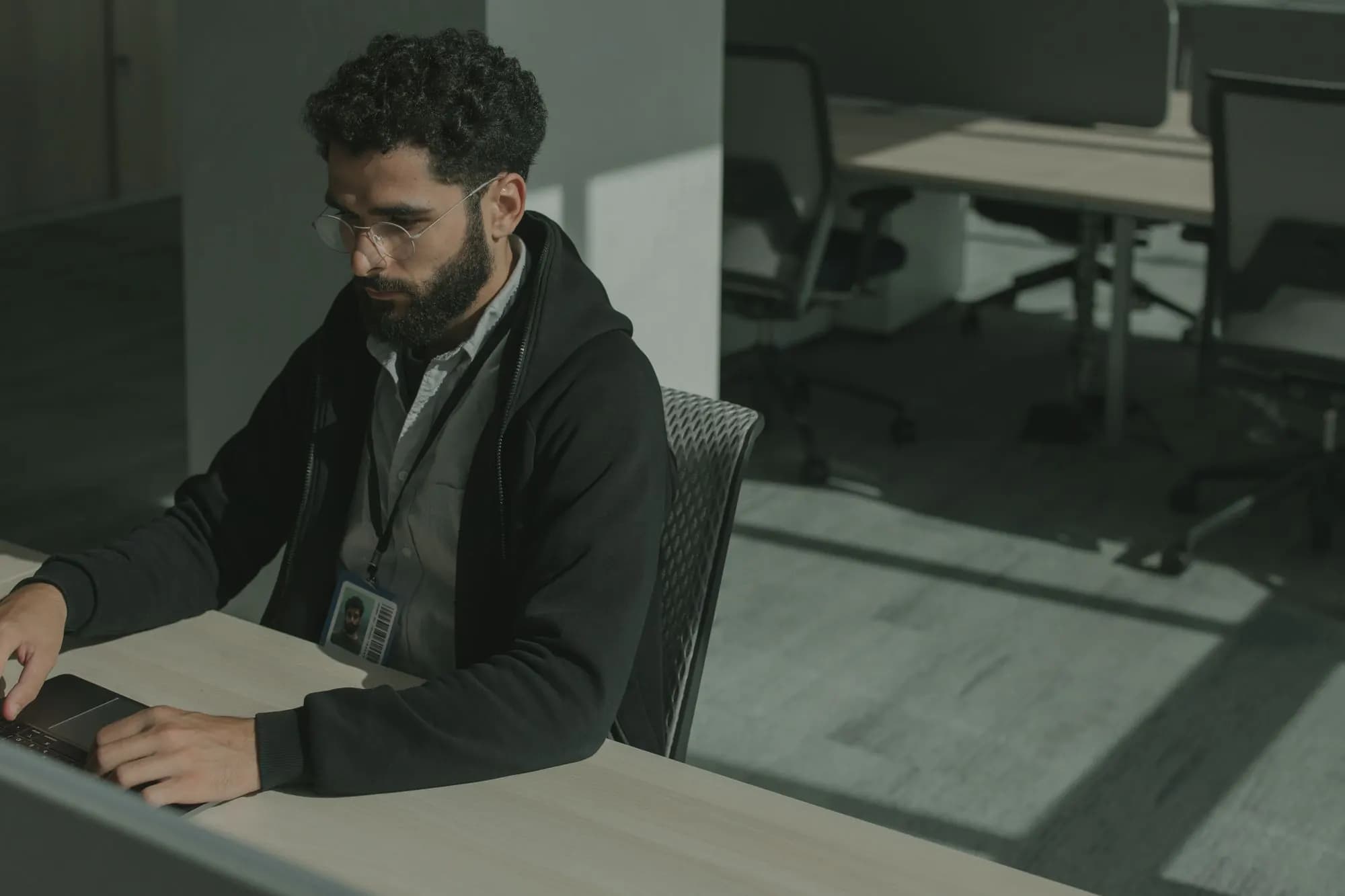 An engineer working at a computer.